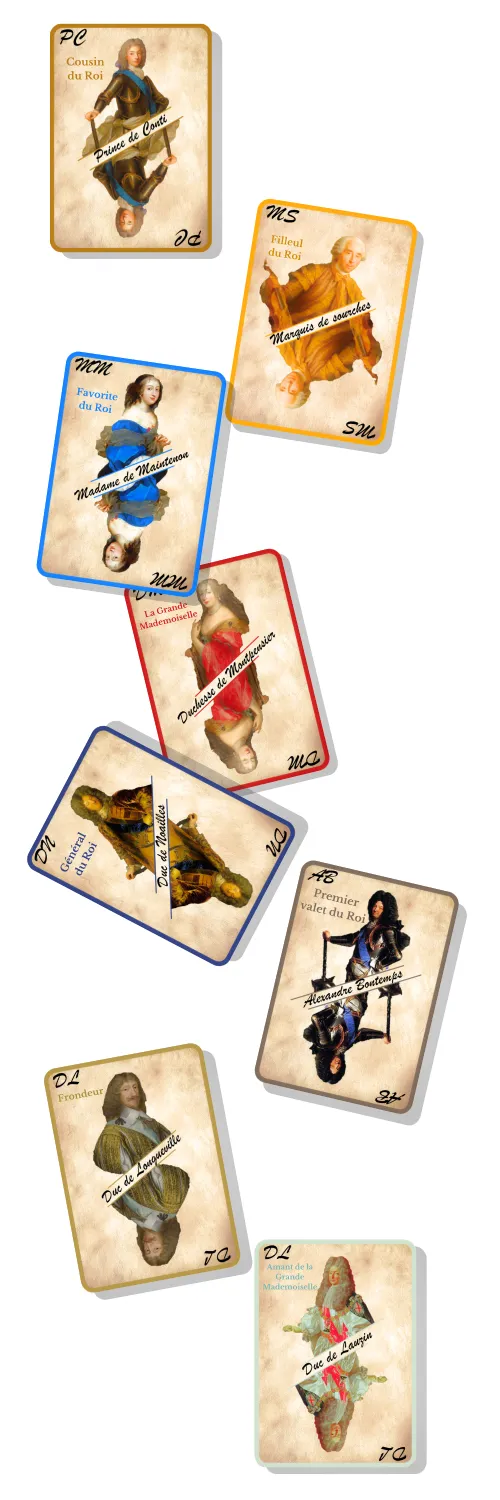 Cartes des personnages du jeu de piste à Saint-Germain-Laye